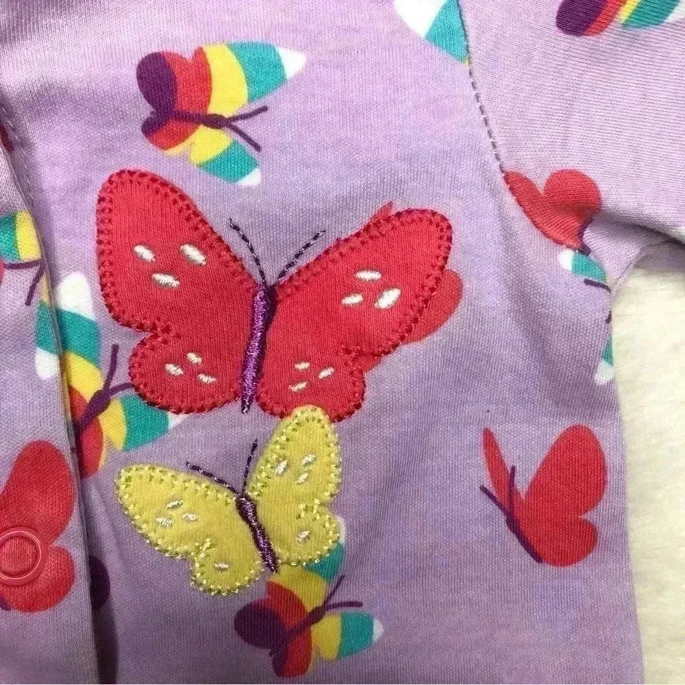 Pekkle Footed Onesie  Pajamas Purple/Pink Size 3 Months - Picture 6 of 16